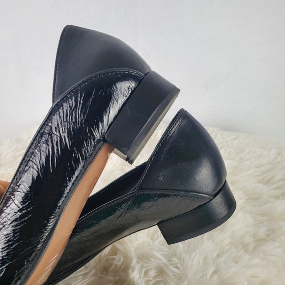 LORENA PAGGI 1203 Black Patent Leather Duo Shape Buckled Loafers Women's Size 40 - Picture 7 of 10